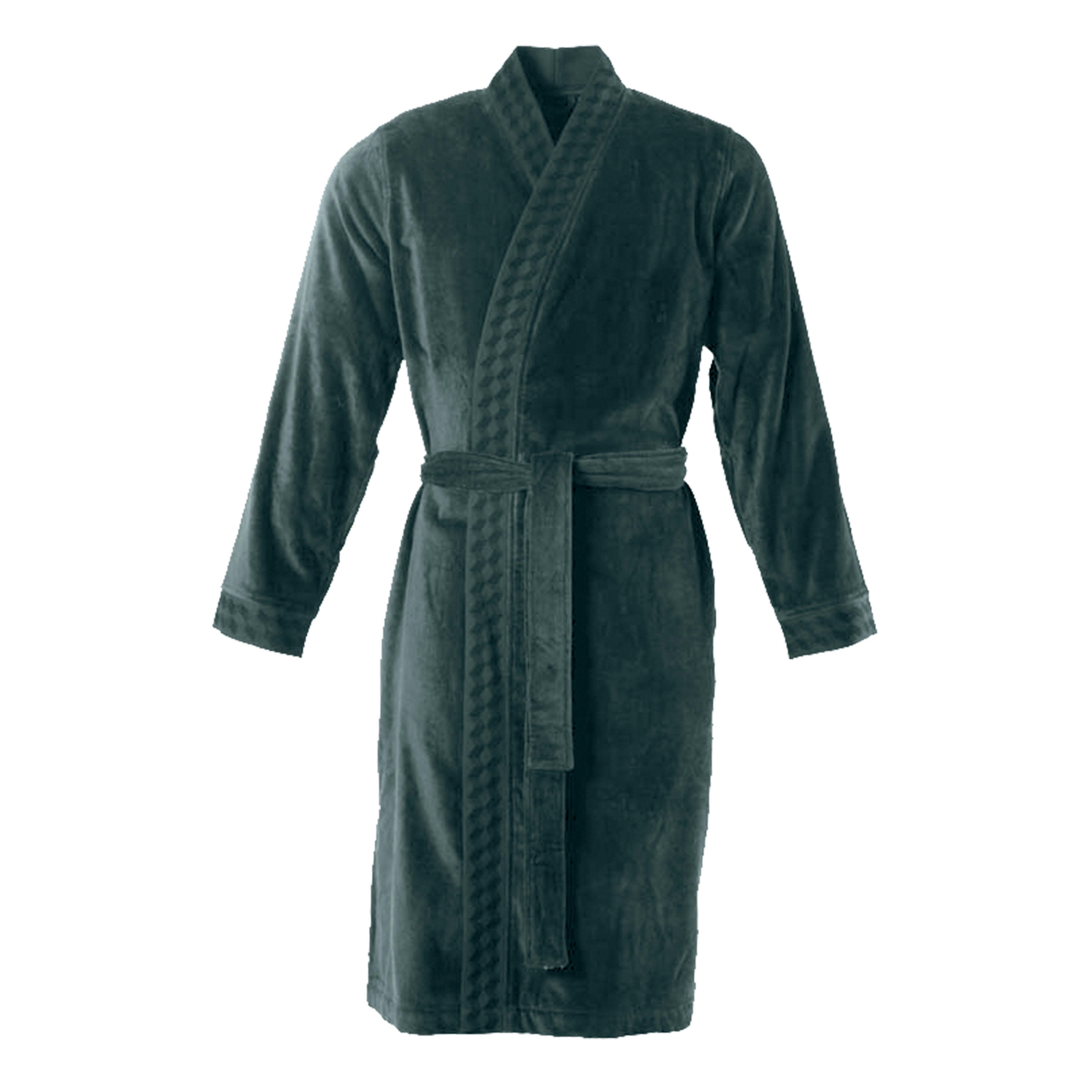CUBES 2 - Peignoir homme coton col kimono gris