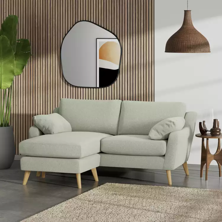 Habitat Ivor Left Hand Corner Sofa - Sage Green - Ash