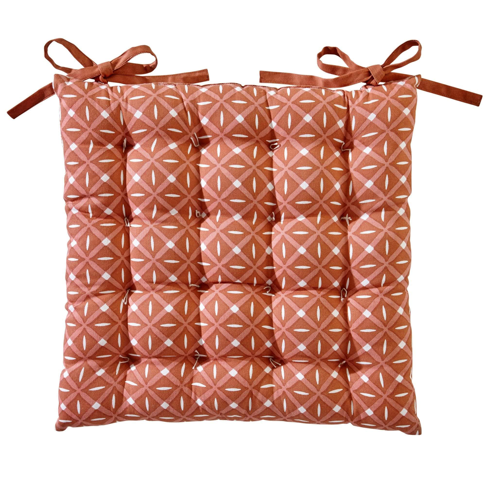 GIENS - Galette de chaise orange 40x40 en coton