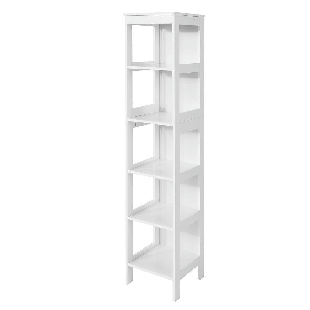 - Meuble colonne effet bois blanc