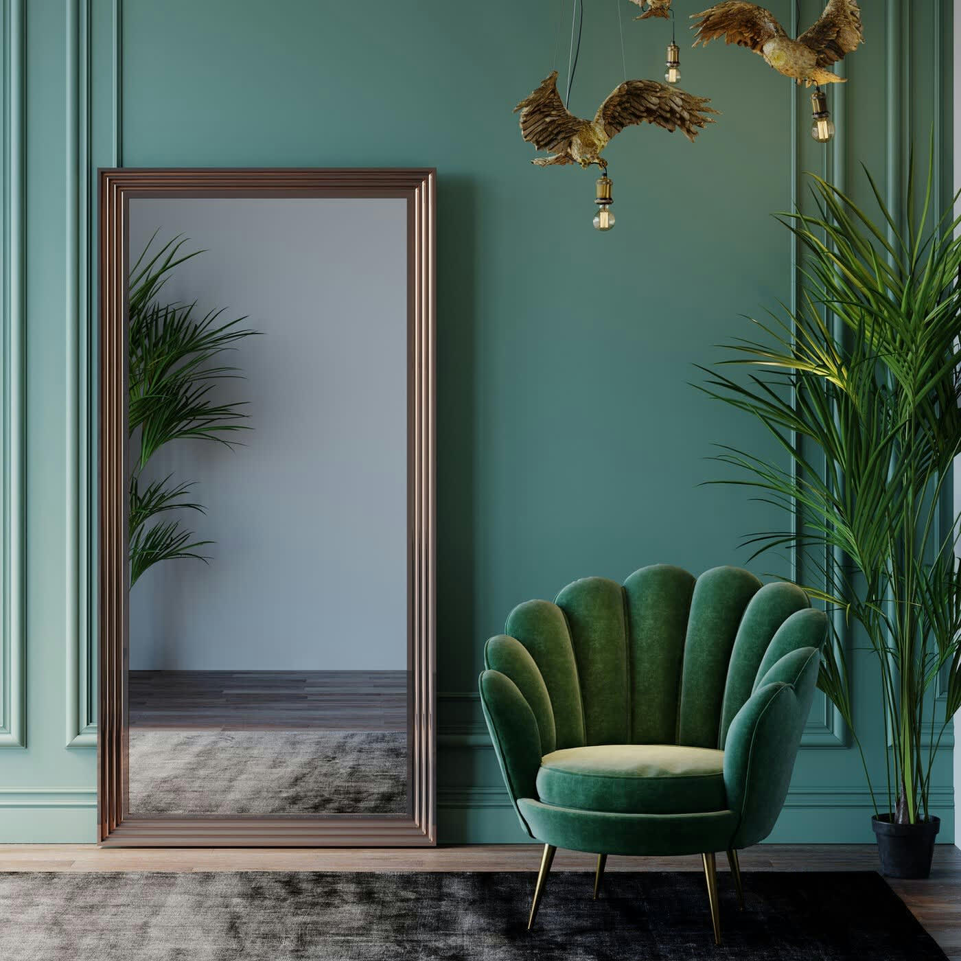 FRAME - Miroir en résine argentée 180x90