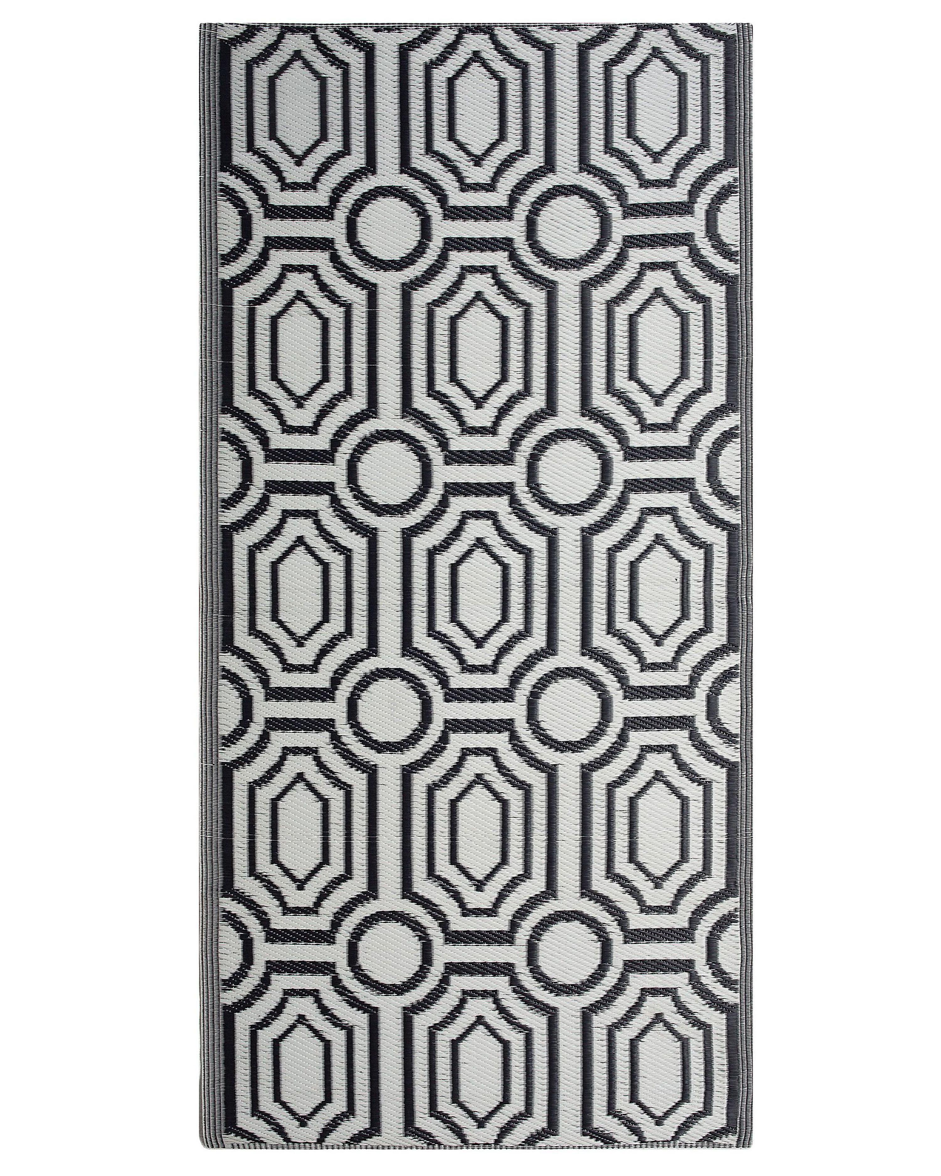 Outdoor Rug BIDAR Black 90 x 180 cm Reversible