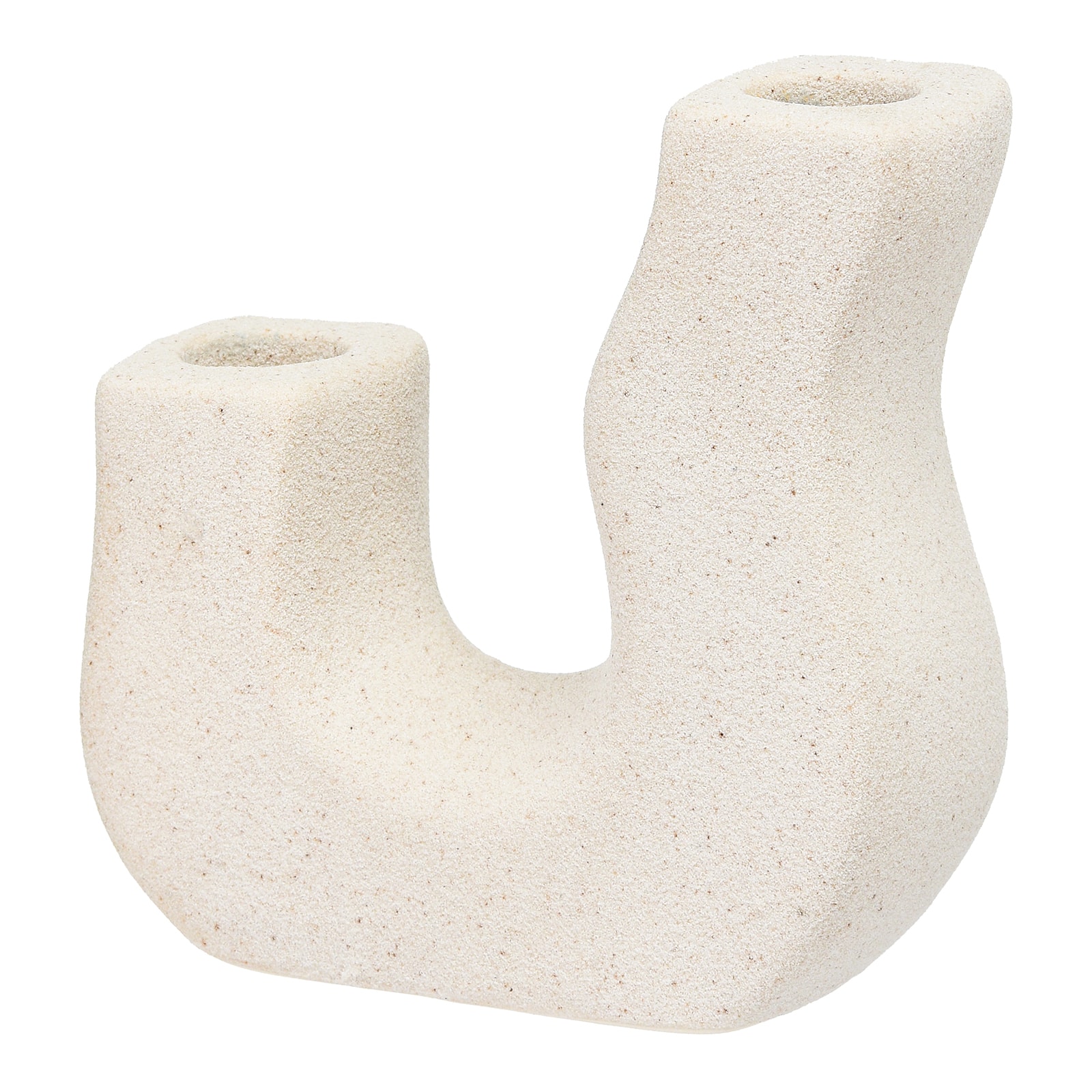 Stabkerzenhalter Welle Beige,B 120 x H 125 x T 40 mm