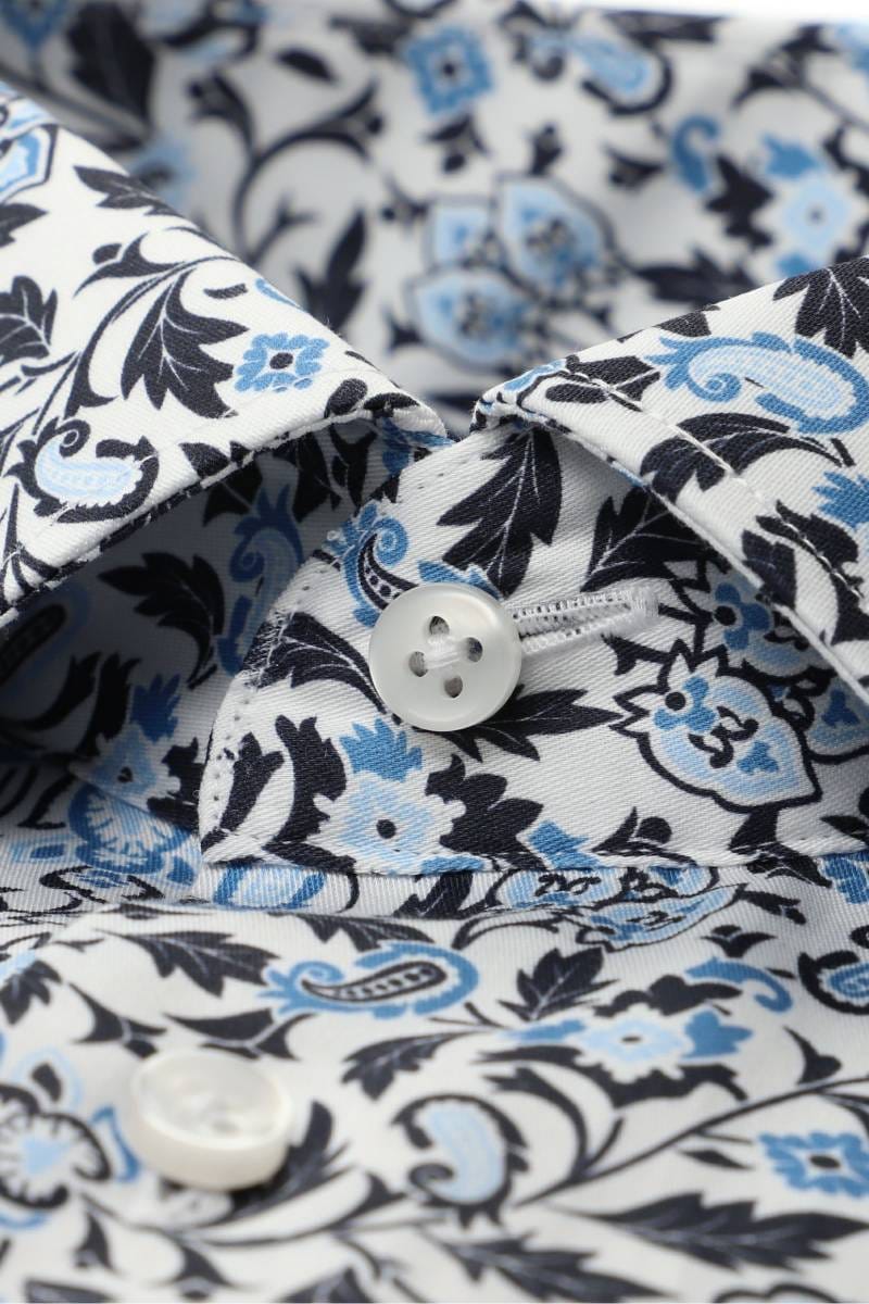ETERNA Comfort Fit Hemd blau, Bedruckt
