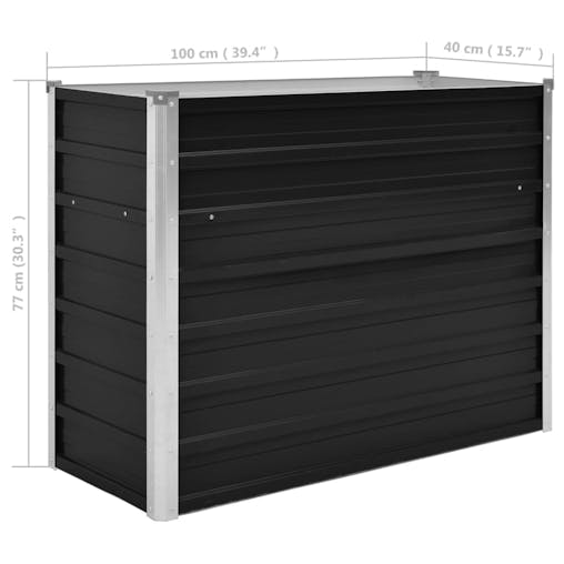 NNEVL Garden Raised Bed Anthracite 100x40x77 cm Galvanised Steel