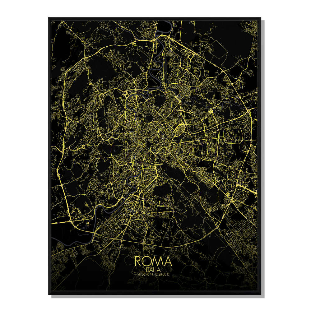 - Affiche Rome Carte Nuit 40x50