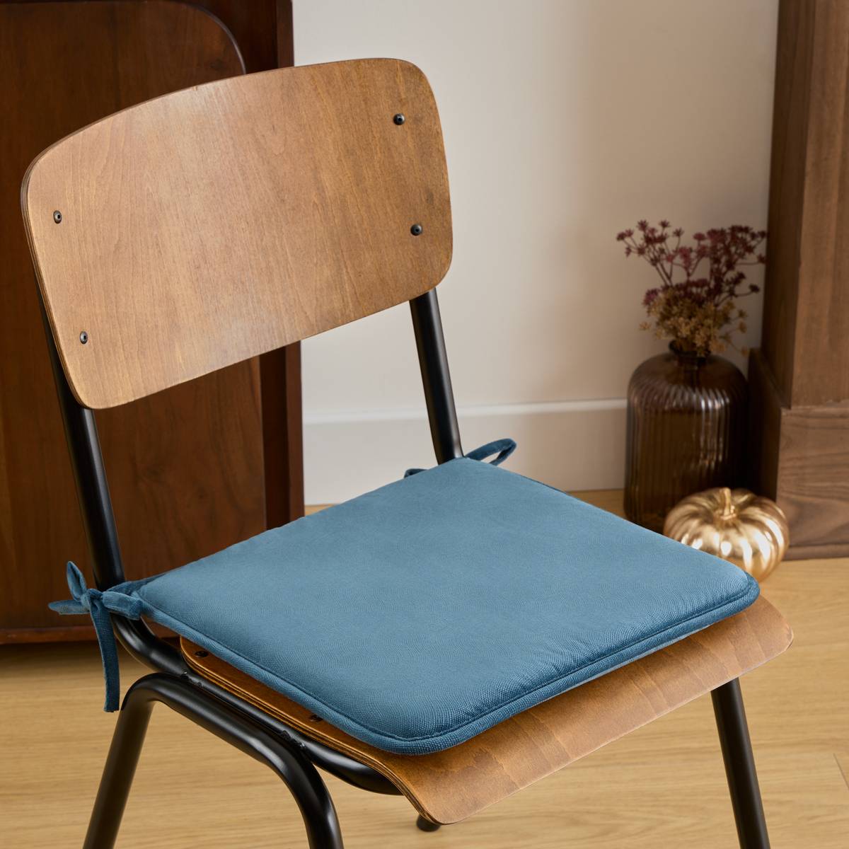 Chair cushion "Lilou" Aegean Blue, 38x38 cm