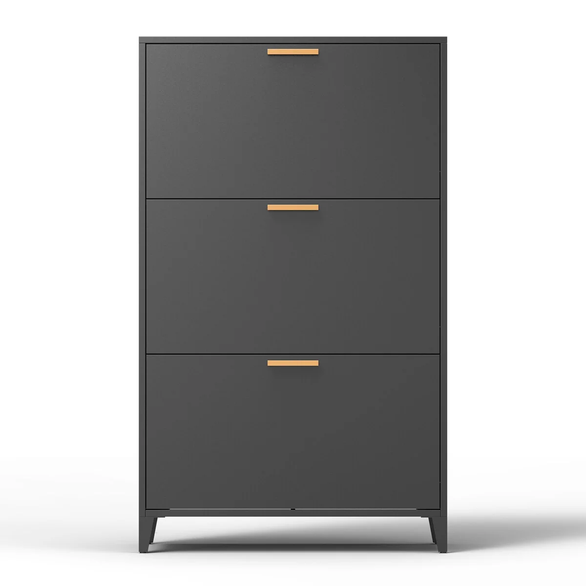 3-Drawer Shoe Cabinet, Freestanding Shoe Rack Storage Organizer with Flip Door, Tipping Bucket Shoe Cabinet for Entryway