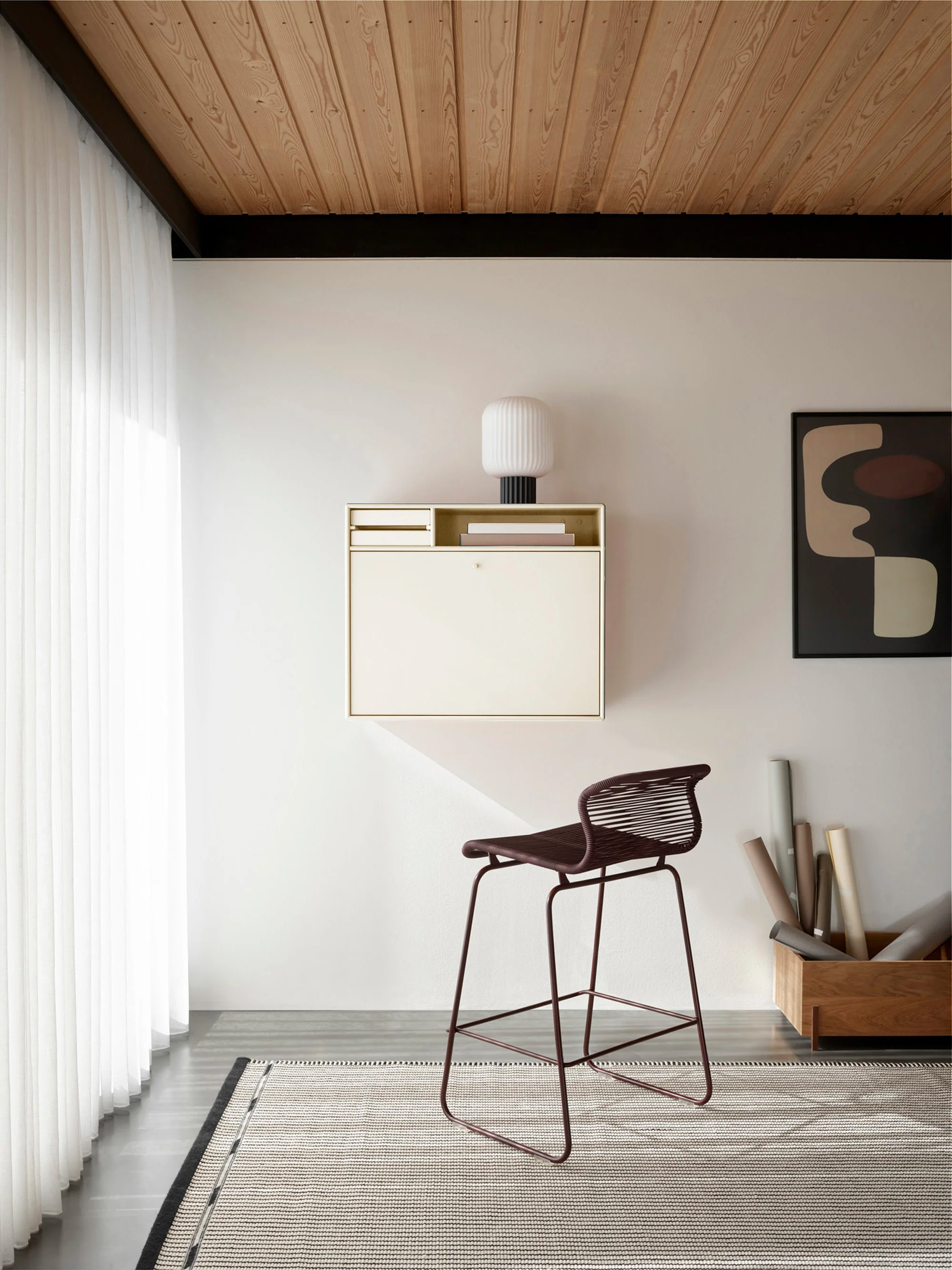 Handgefertigter Wand-Schreibtisch Studio