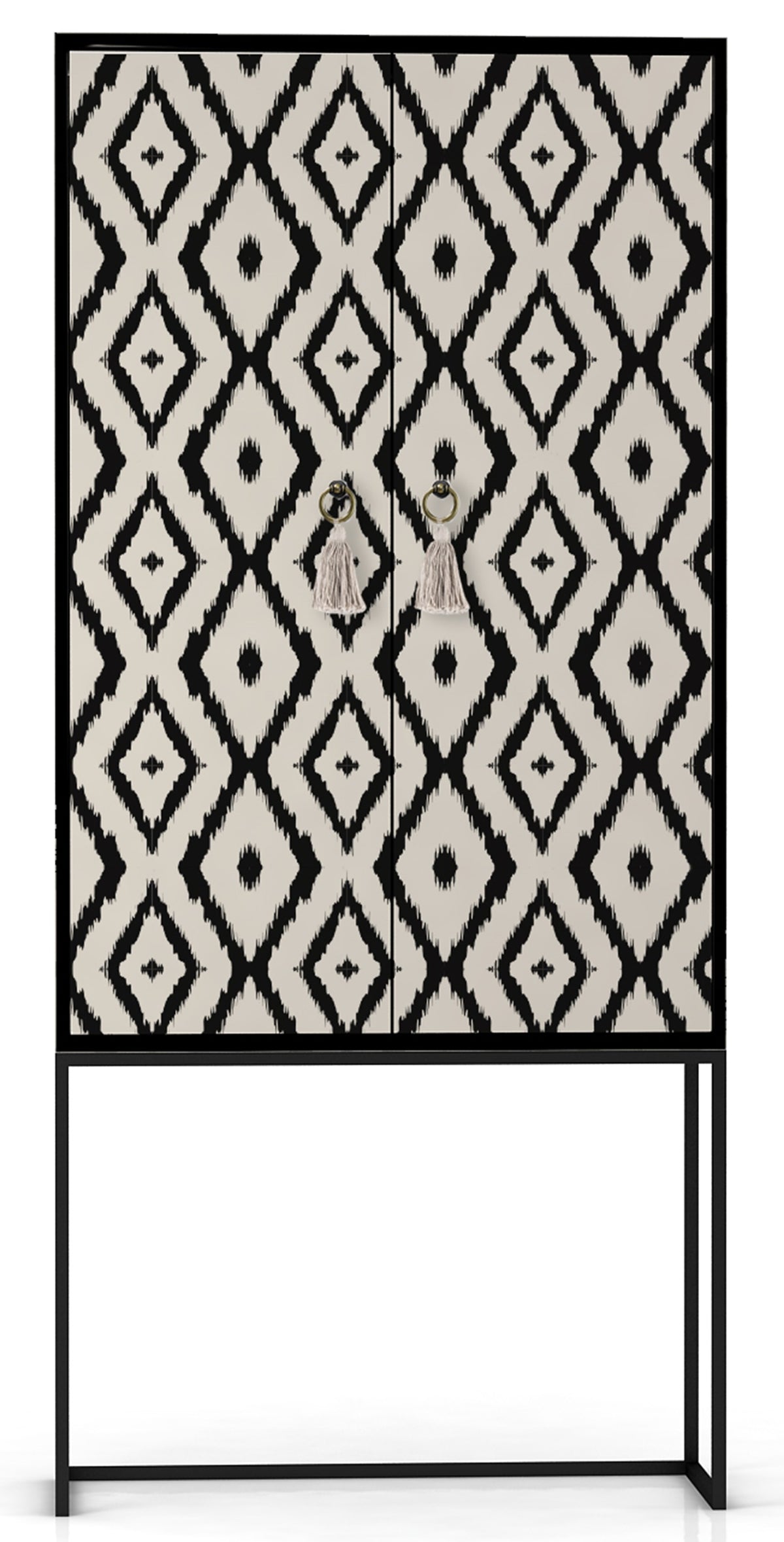 Kast dressoir met 2 deuren van MDF met Ikat patroon