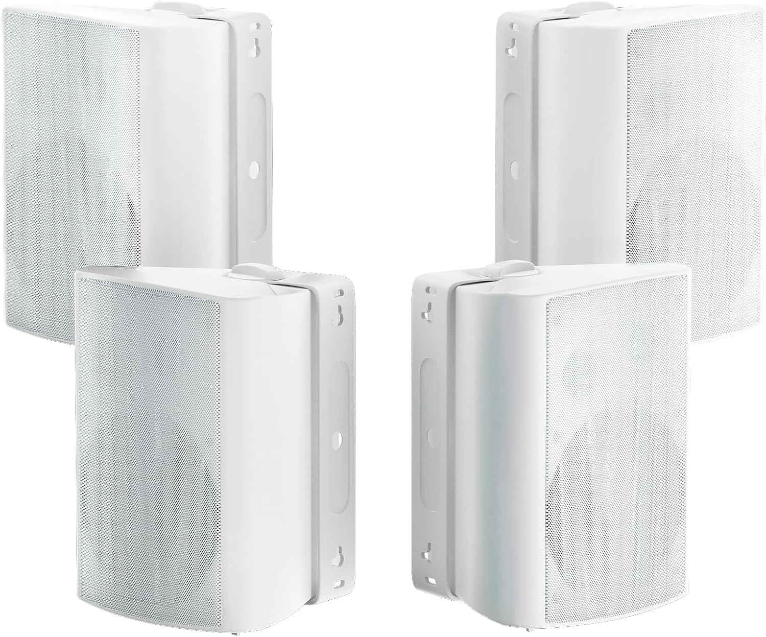 Herdio 800W 6.5 Inch Outdoor Speakers Bluetooth Waterproof Wired with Superior Amplifier, Wall Mounted Sound System, Enhanced Bass & Durable, Mountable Swivel Brackets, for Patio Home (2 Pairs, White)