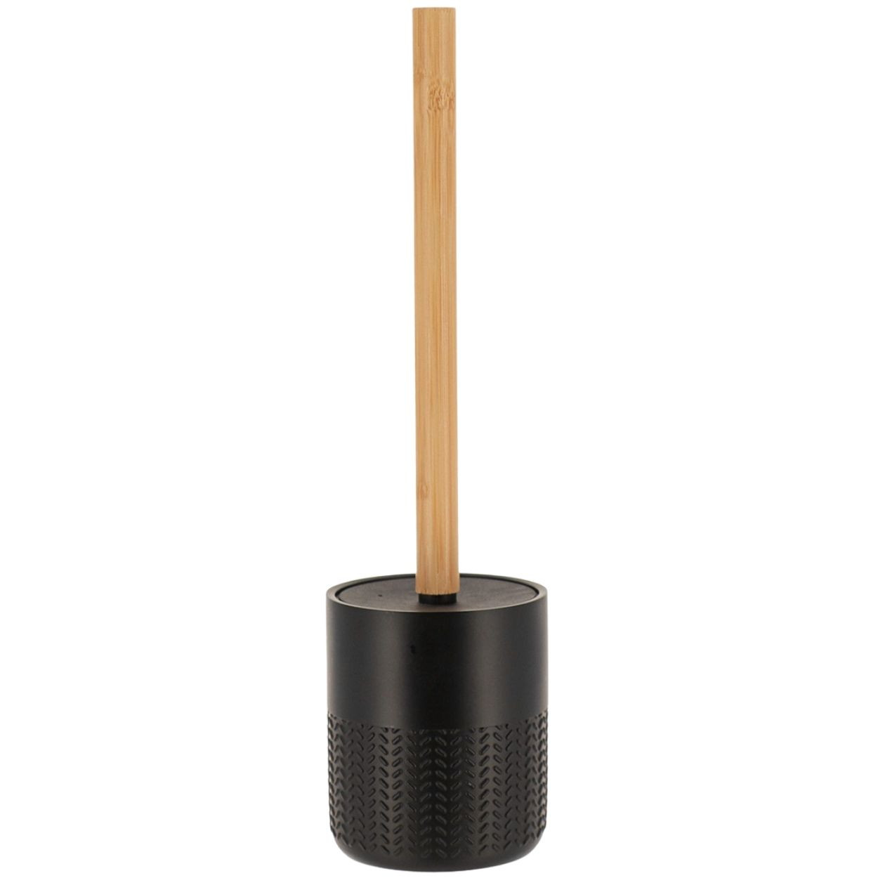 Szczotka toaletowa EIRA grawerowana czarna stojąca 40 cm