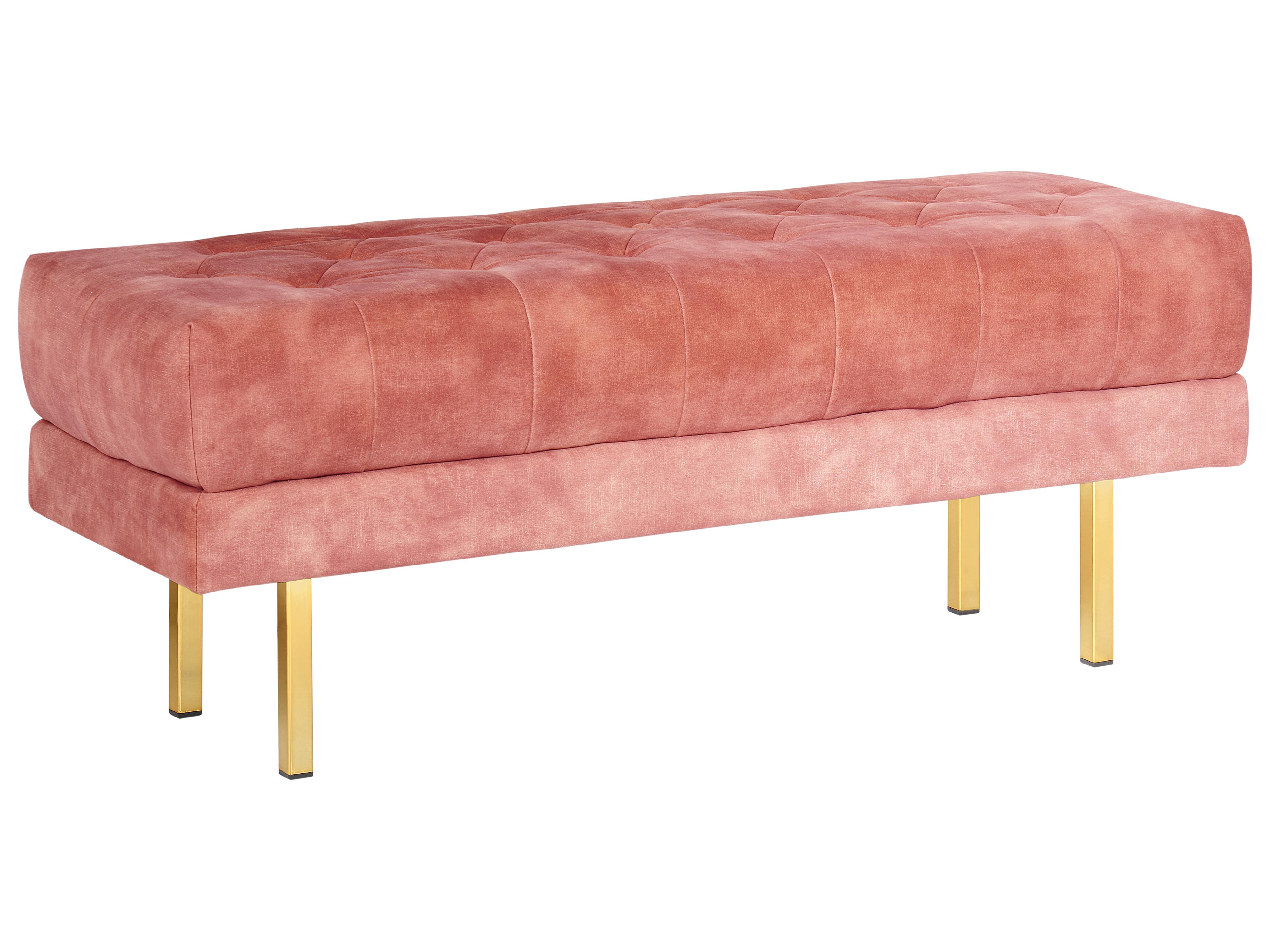 Upholstered Bench ROSEVILLE Velvet Pink
