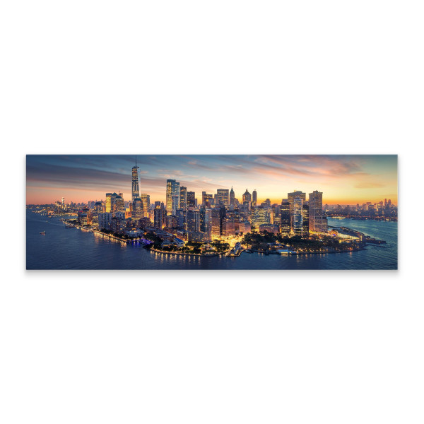 Obraz Panoramiczny Wieczorna Panorama Nowego Yorku 145x45cm