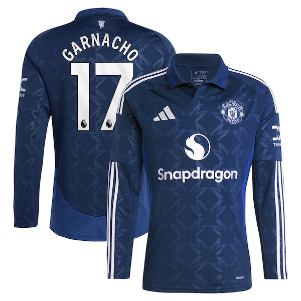 Alejandro Garnacho Manchester United adidas 2024/25 Away Replica Long Sleeve Player Jersey - Navy