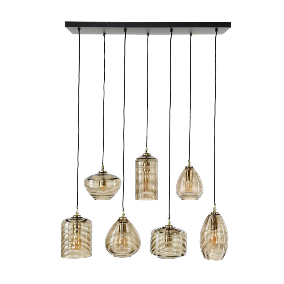 Giga Meubel Hanglamp Stripe Horizontal - Amber - 7-Lichts - 93x40x150cm