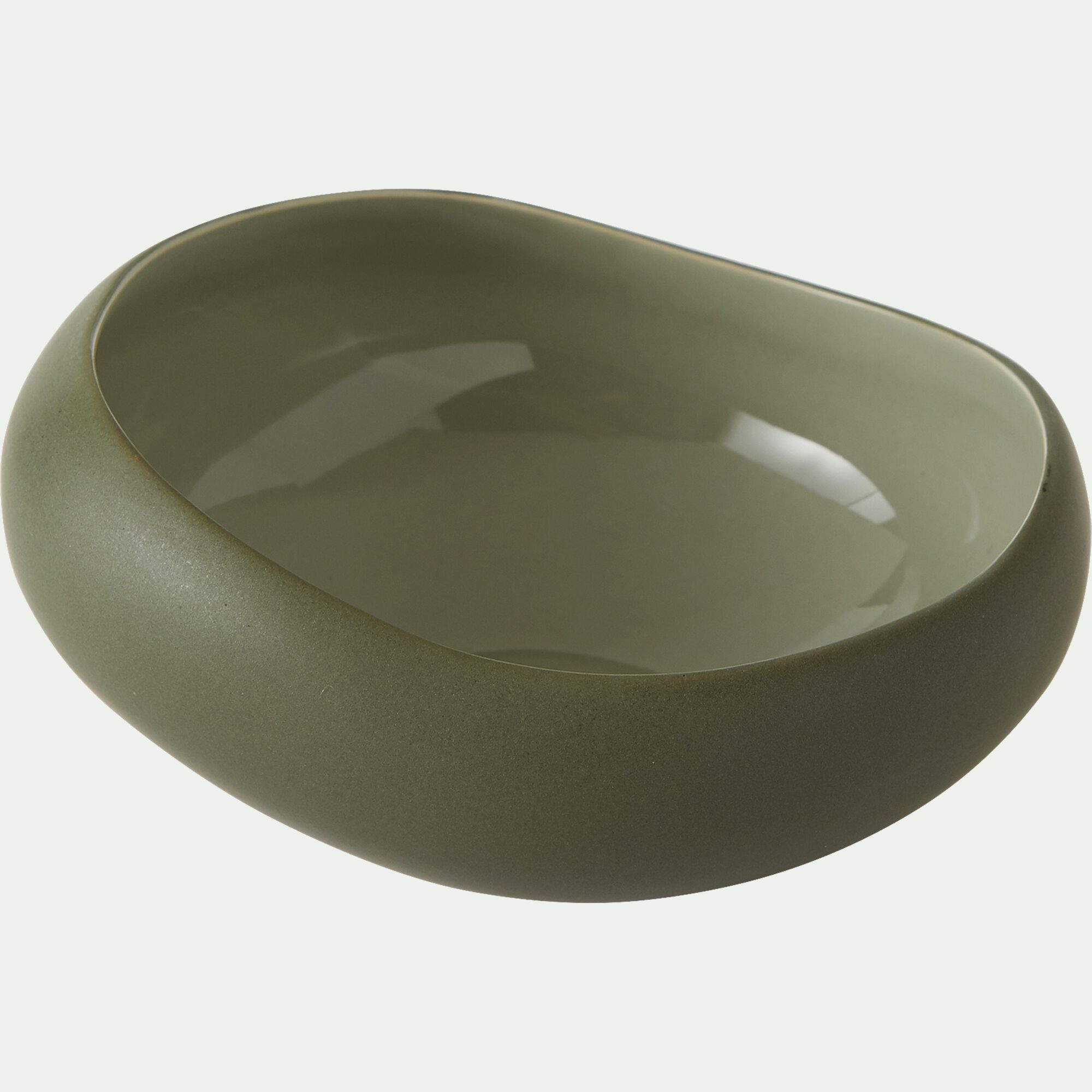 KYMA - Coupelle en grès D14cm - vert olivier