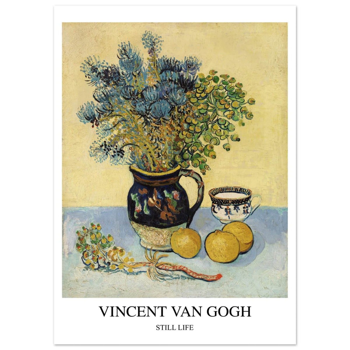 Artfulprints Poster Vincent van Gogh - Still life  - 50x70 cm - Geel