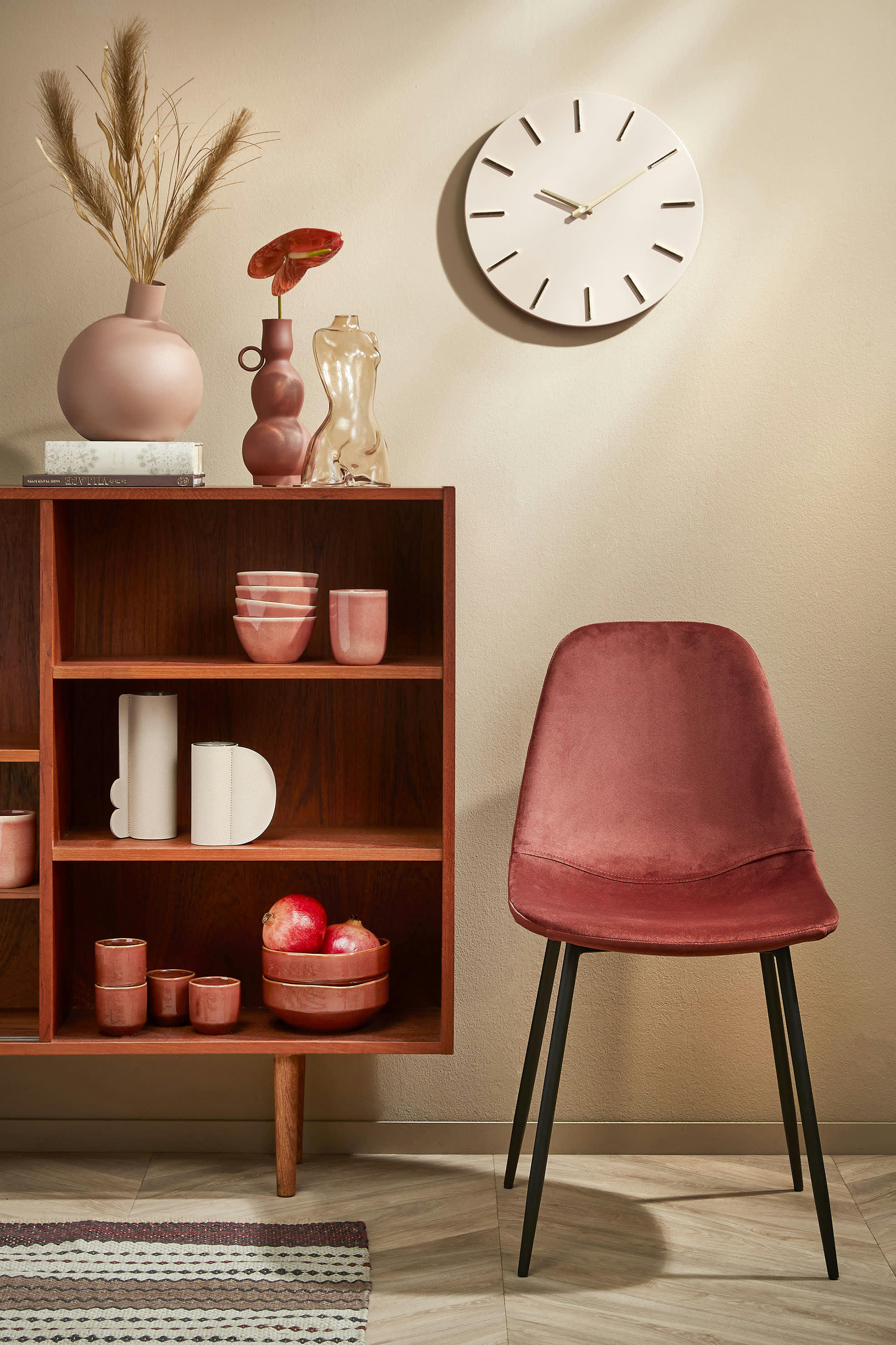 BRIXEN - Horloge en aluminium beige D35,5