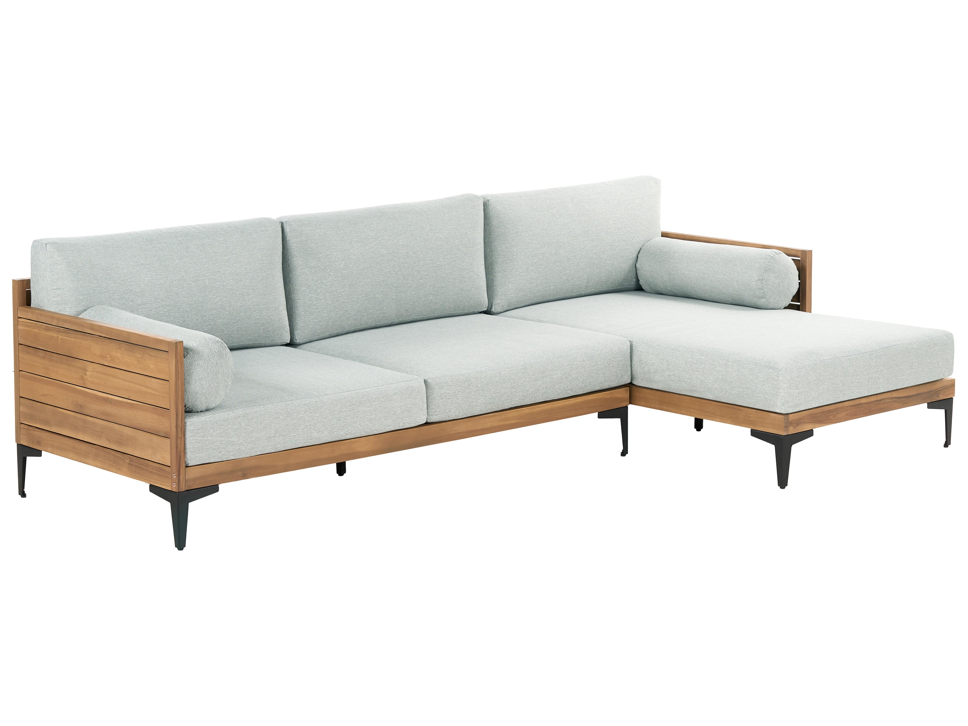 Garden Corner Sofa 4 Seater CAVEZZO Left Hand Certified Acacia Wood Grey