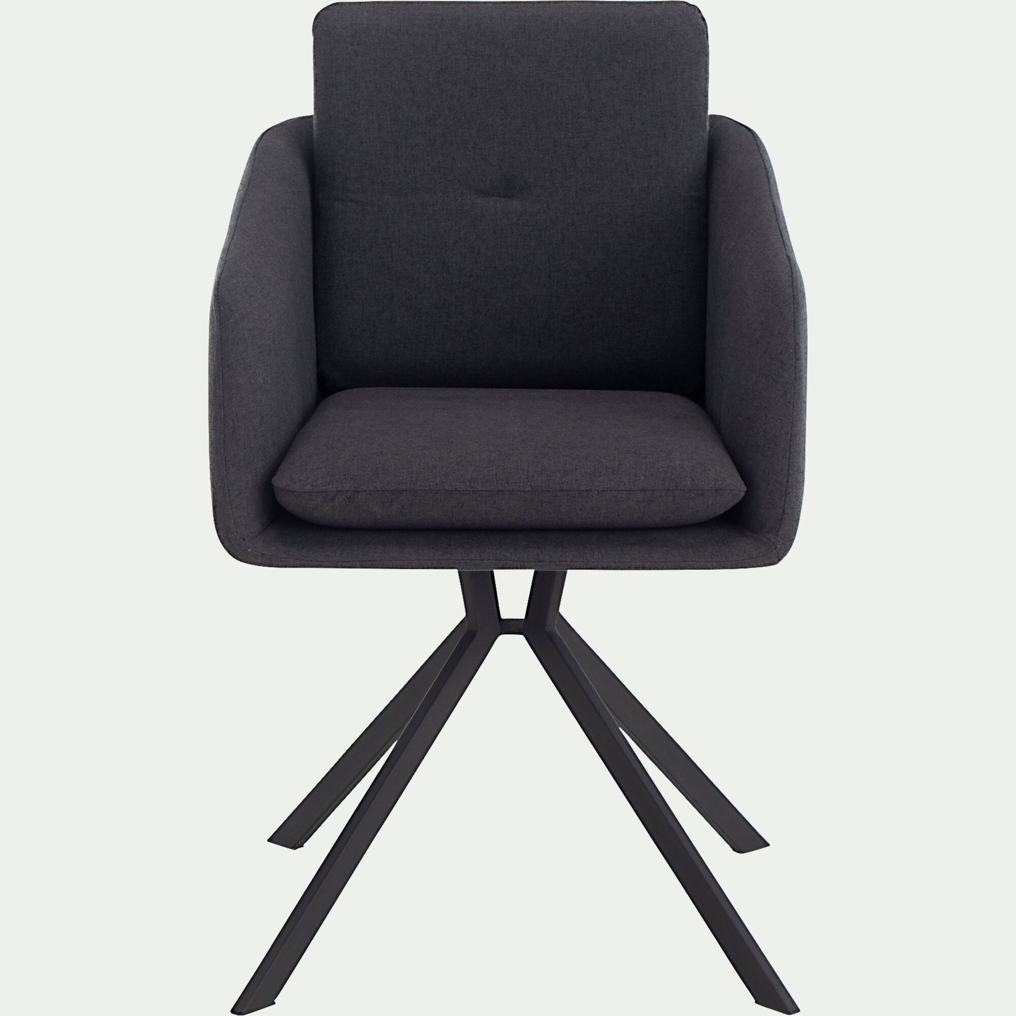 CAMARGUE - Chaise pivotante avec accoudoirs en tissu - noir