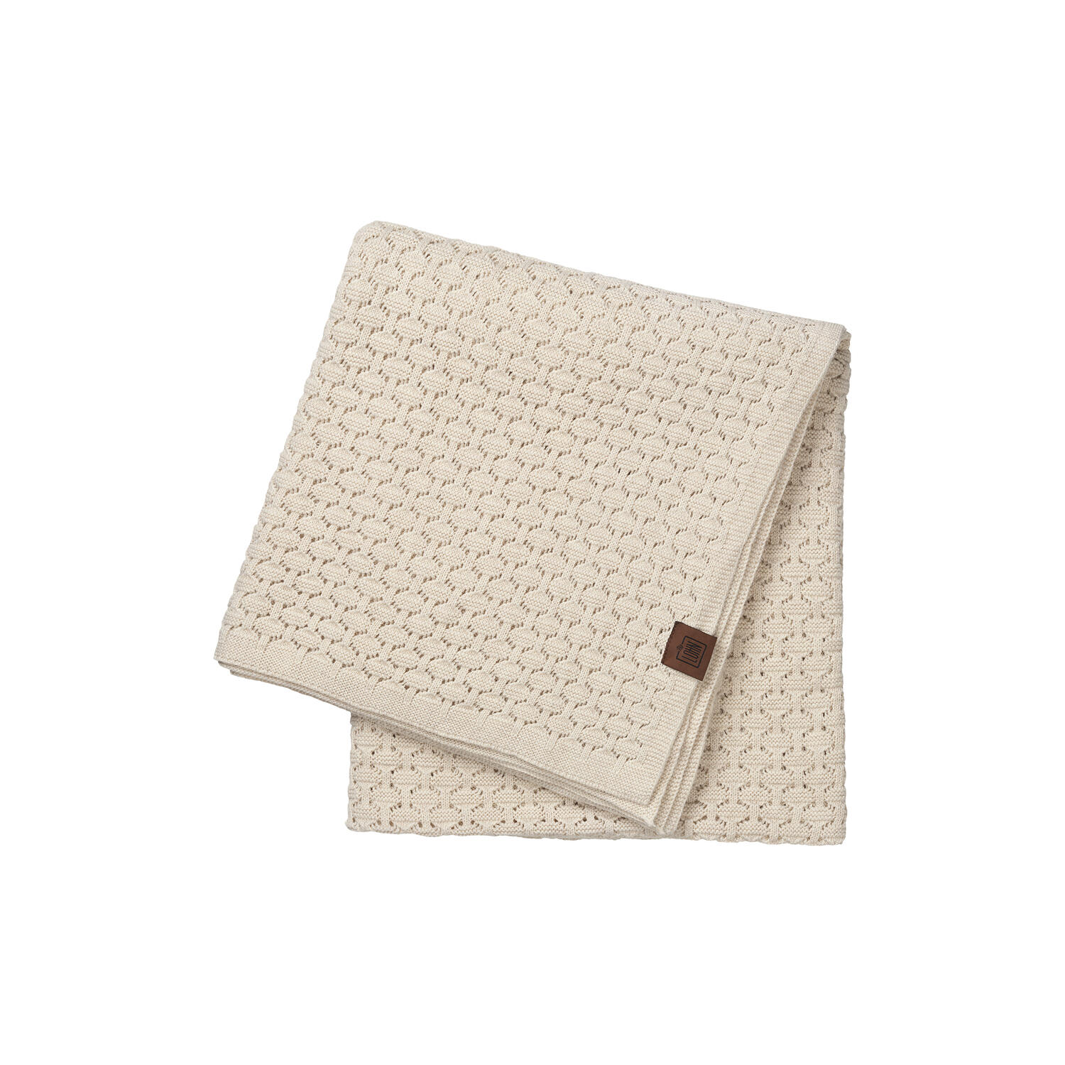 Strikket Plaid Square, beige melange