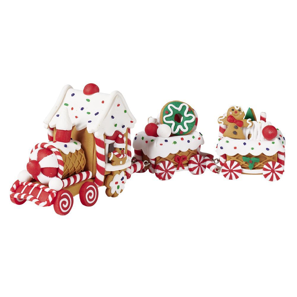 Décoration de No&euml;l petit train pain d'épice à poser