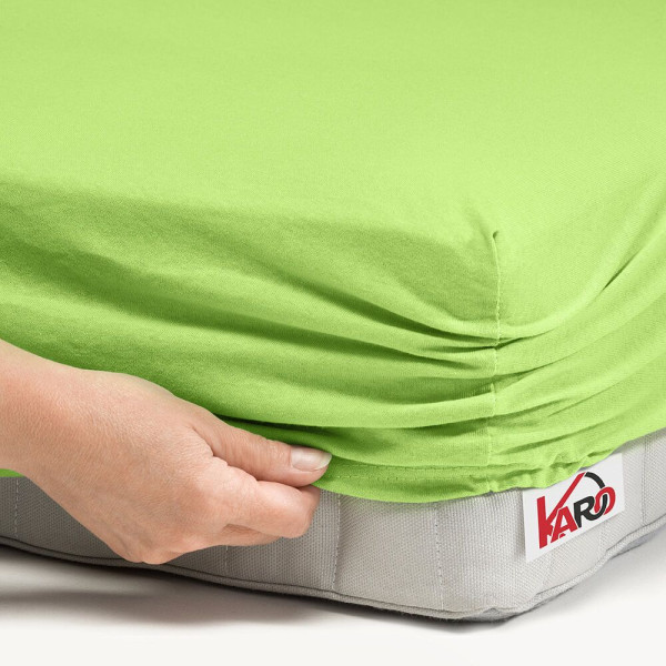 Prześcieradło jersey z gumką 60x120 limonkowe 058 KARO