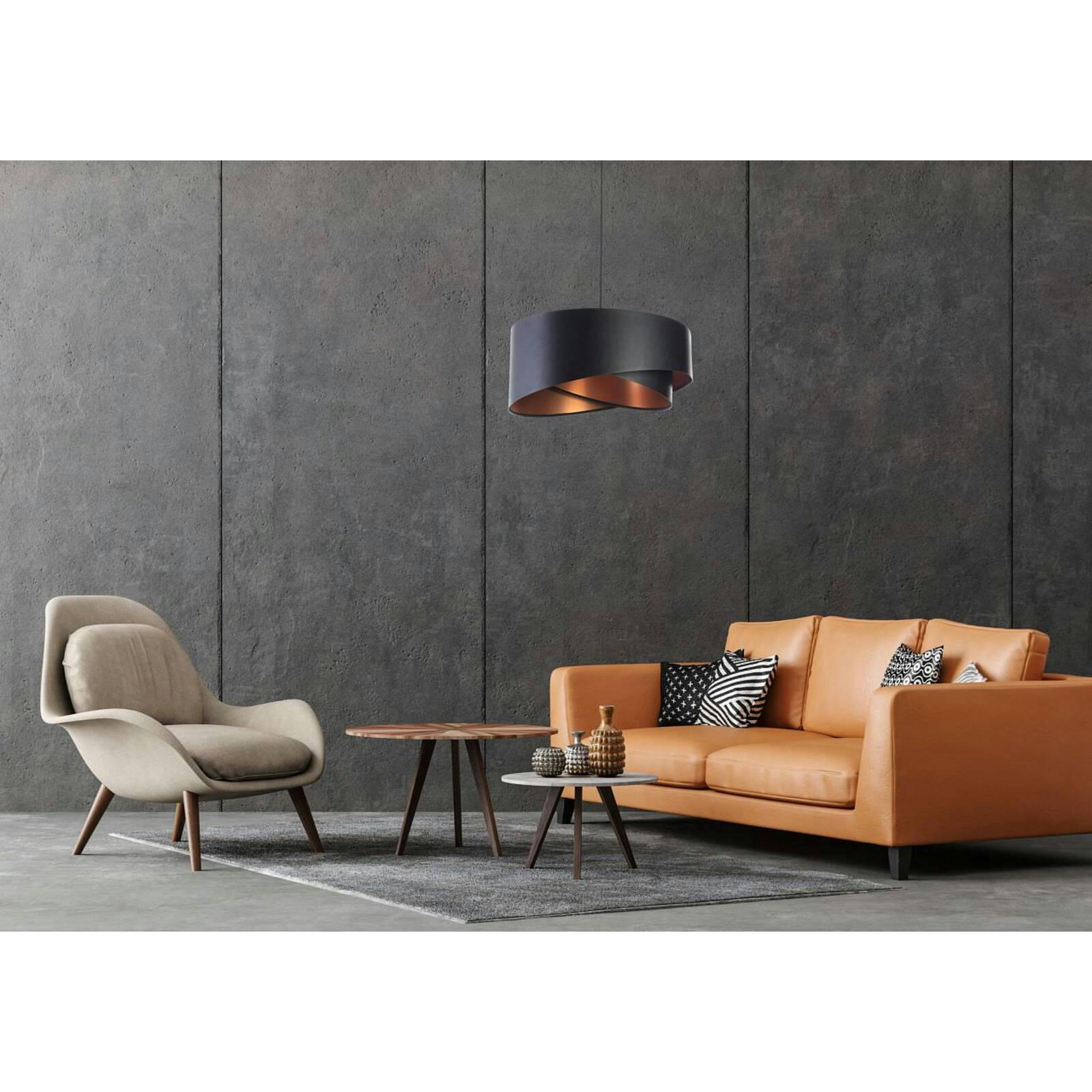 GALAXY - Suspension Tissu Noir 50x50x23 cm