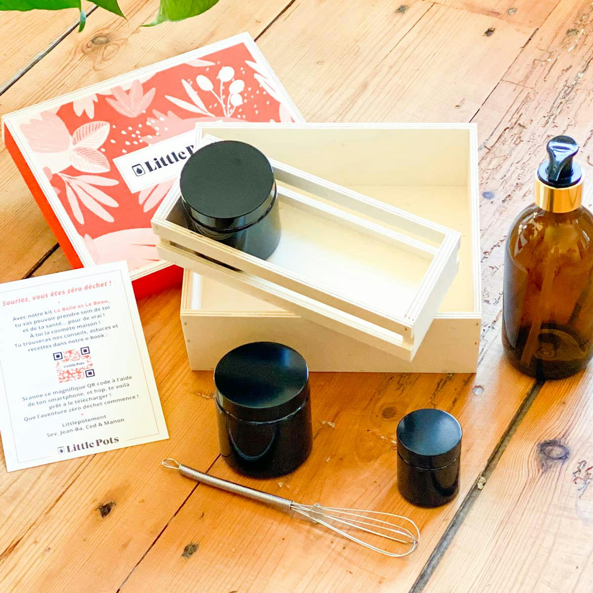 KITS ZÉRO DÉCHET - Kit la belle et le beau contenants en verre pour cosmétiques maison