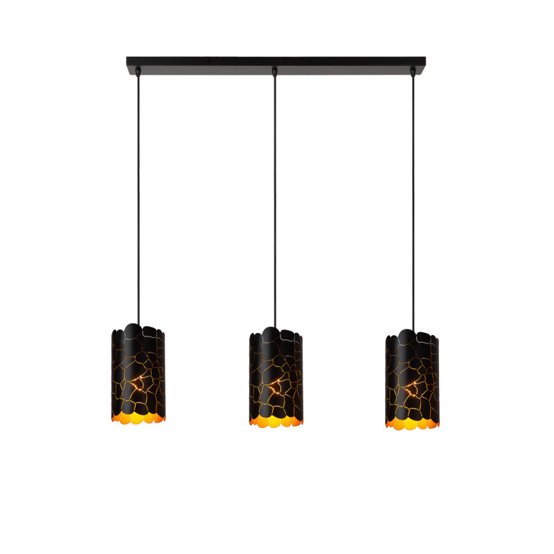 Suspension Almelo noire et or E27 3 x 40 W LUCIDE