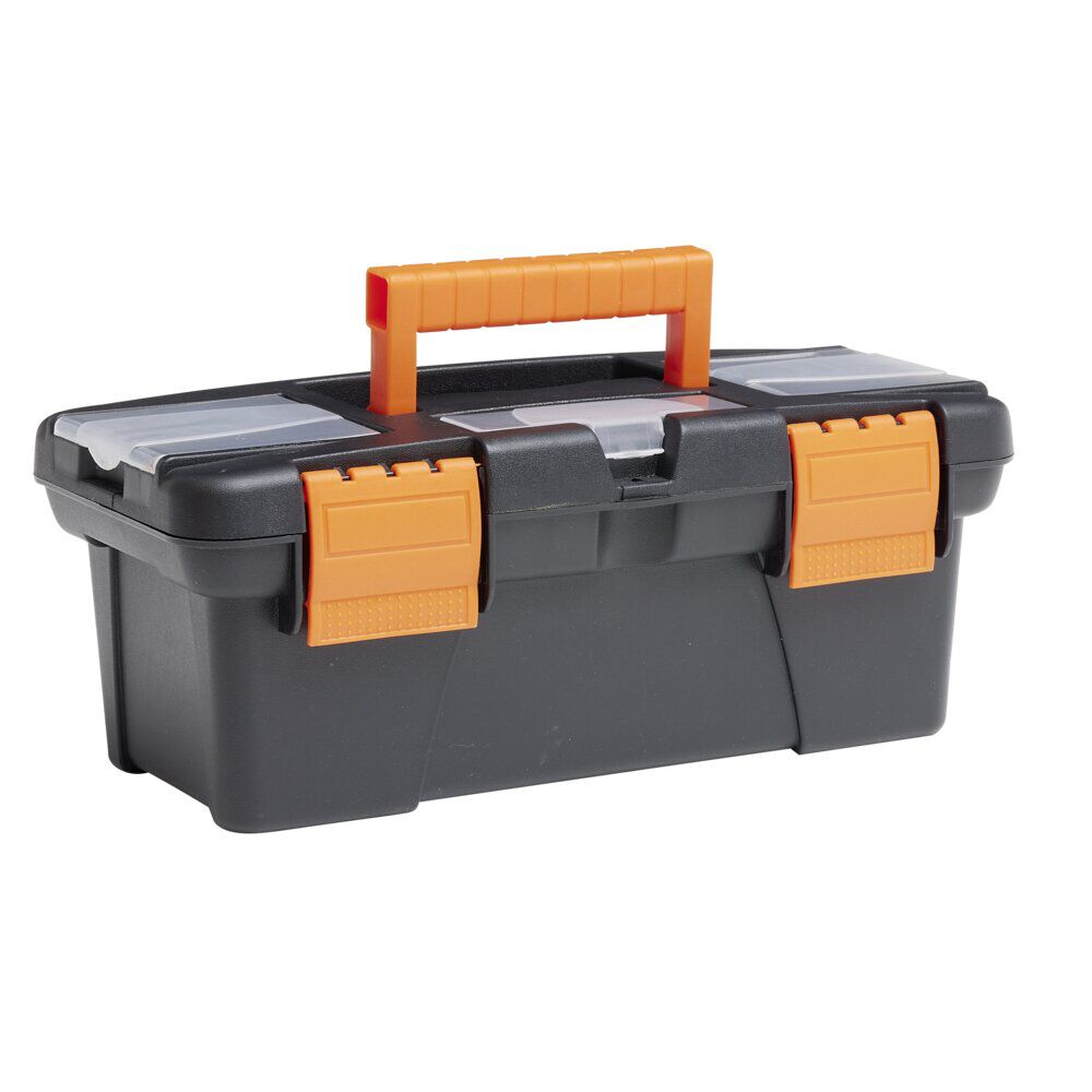BoÎte à outils en plastique noir et jaune 25x10xH13cm