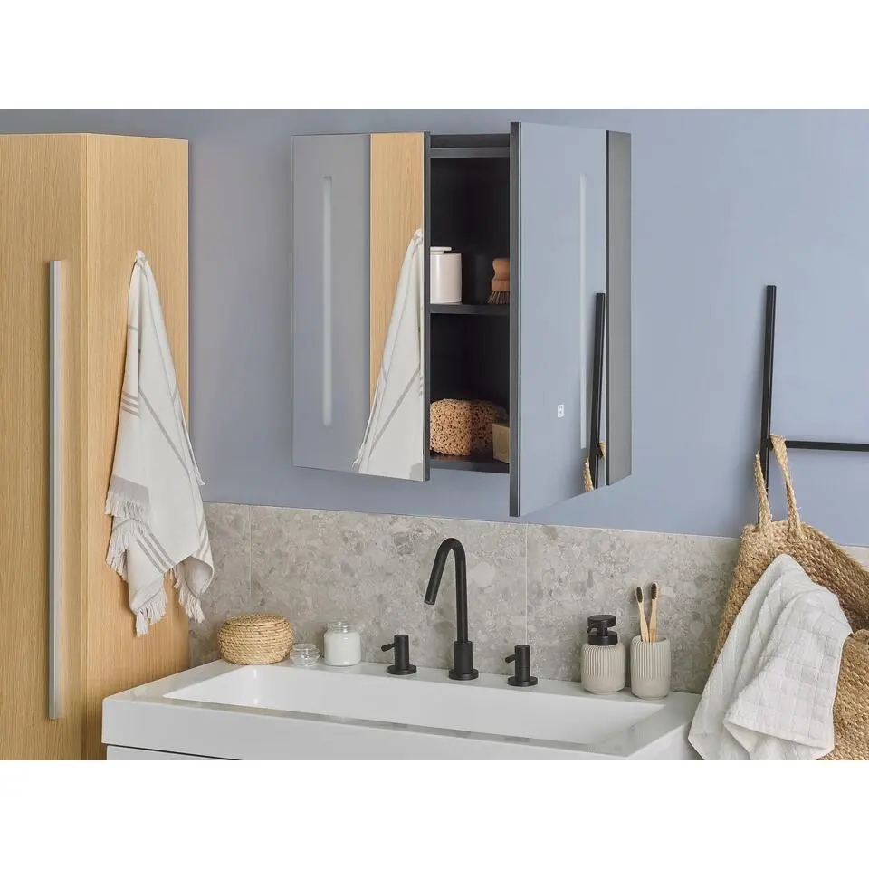 CHABUNCO - Badkamermeubel - Zwart - Multiplex