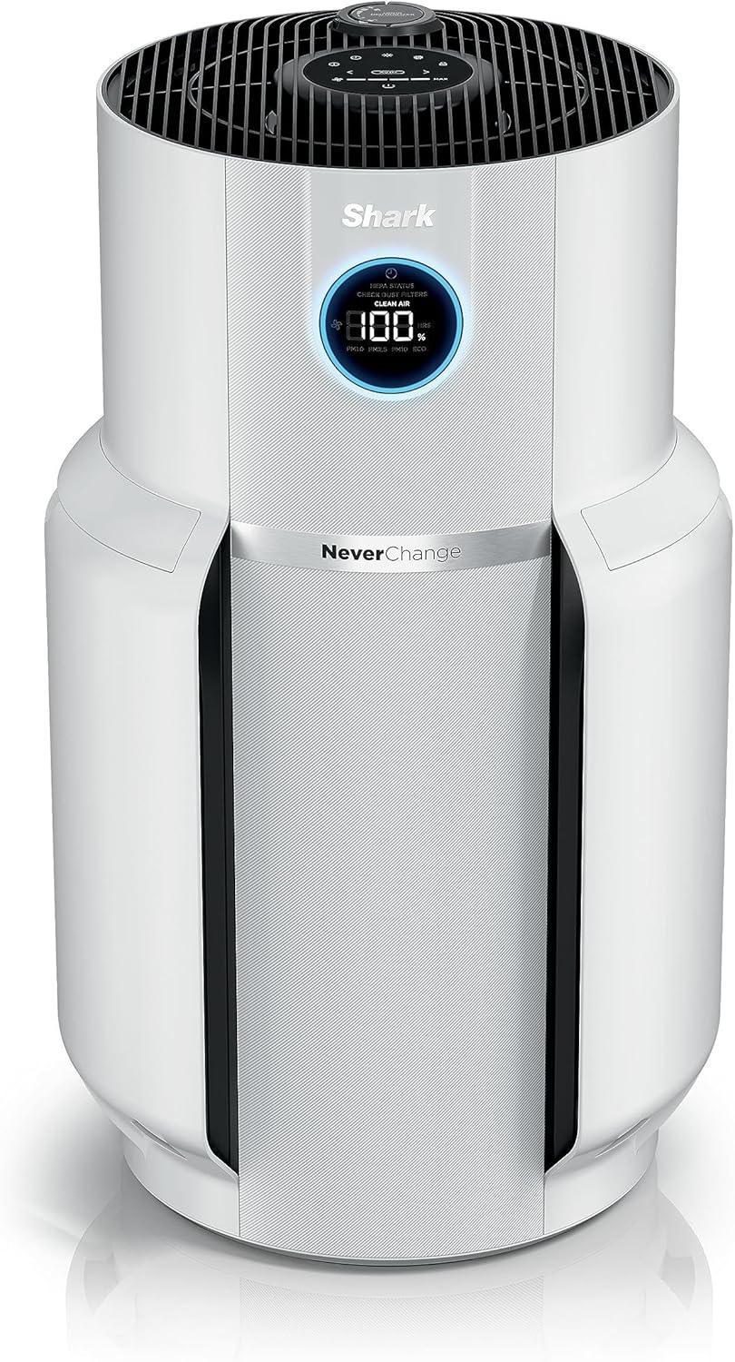 Shark Air Purifier with NeverChange Air Filter Technology, 5 Year HEPA Filter, Covers 1400 Sq. ft, Odor Neutralizer and Clean Sense Technology, Removes 99.98% of Dust & Allergens, HP302 (Renewed)