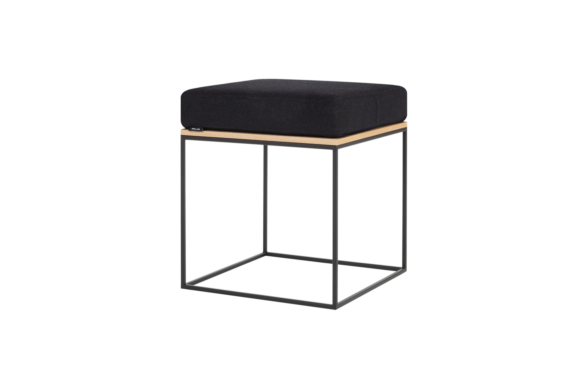 noo.ma FEO Poef - Oak / Black Tie Wool