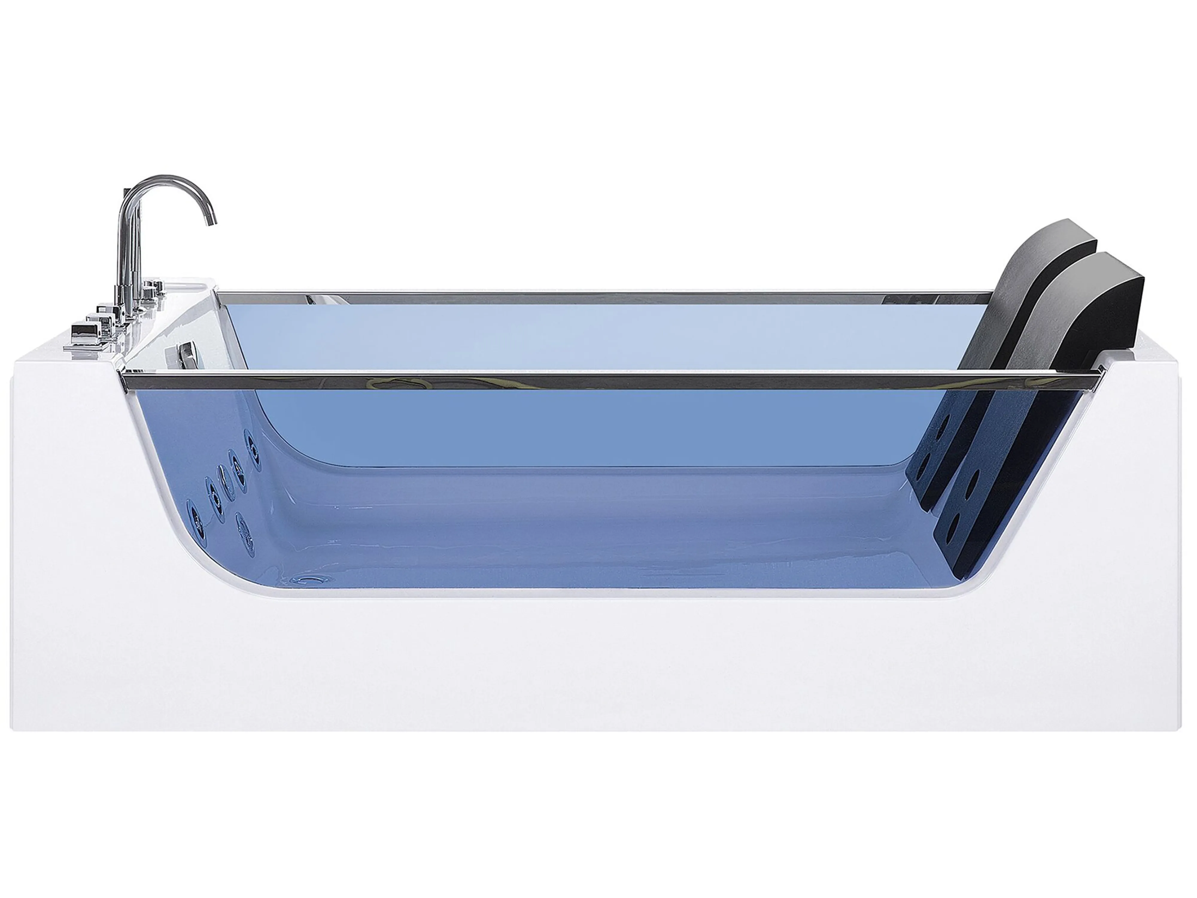 Corner Hot Tub with LED CURACAO 1800 x 1200 mm White