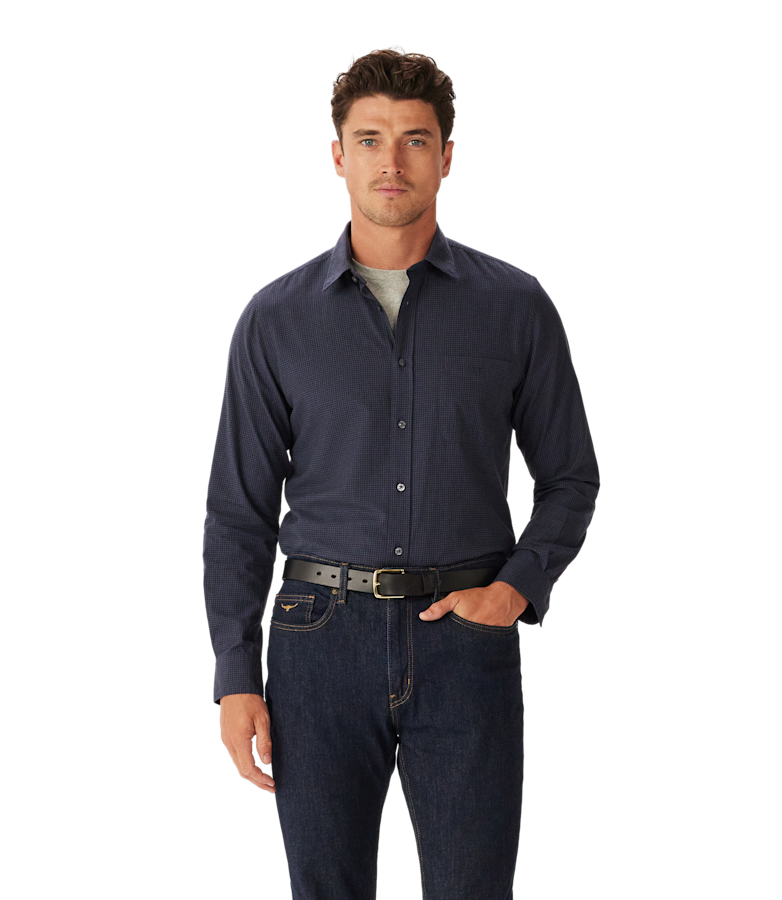 Regular twill check shirt