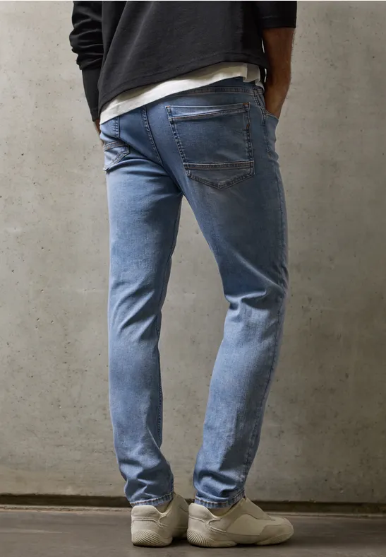 Mid Waist Slim Leg Jeans im Slim Fit