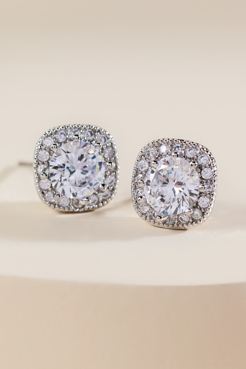 Bria Cubic Zirconia Square Studs