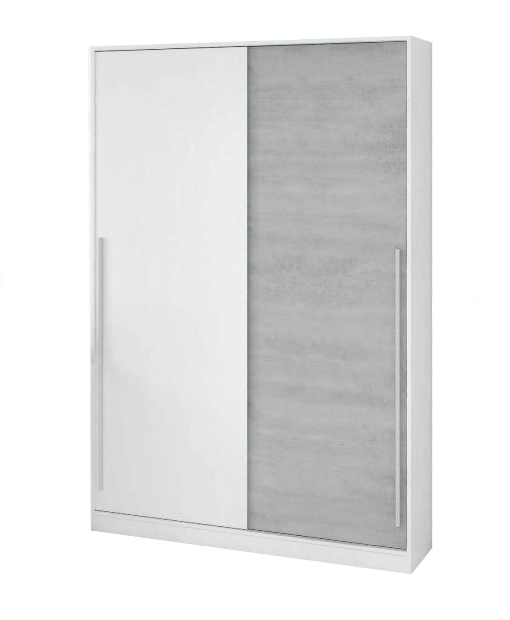 DCELESI - Garde-robe à 2 portes coulissantes effet bois béton et blanc