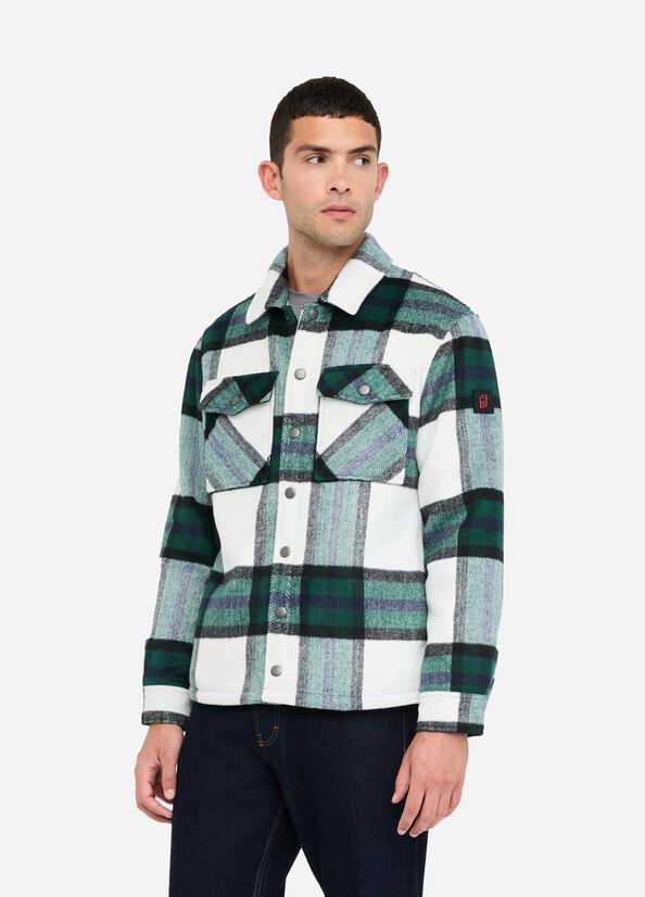 Giacca overshirt in lana check