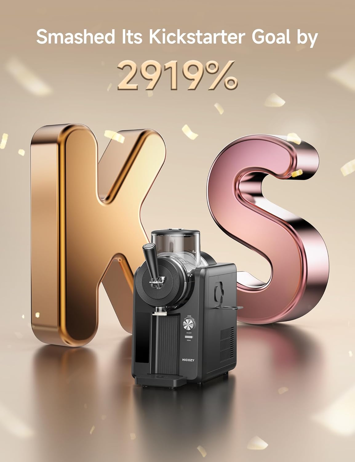 HiCOZY F3 Slushie Machine & Soft Serve Ice Cream Machine, No Ice Needed, Self-Cleaning, 5 Presets for Soft Serve, Frozen Drink, Milk Shake, Margaritas, Frappés and More