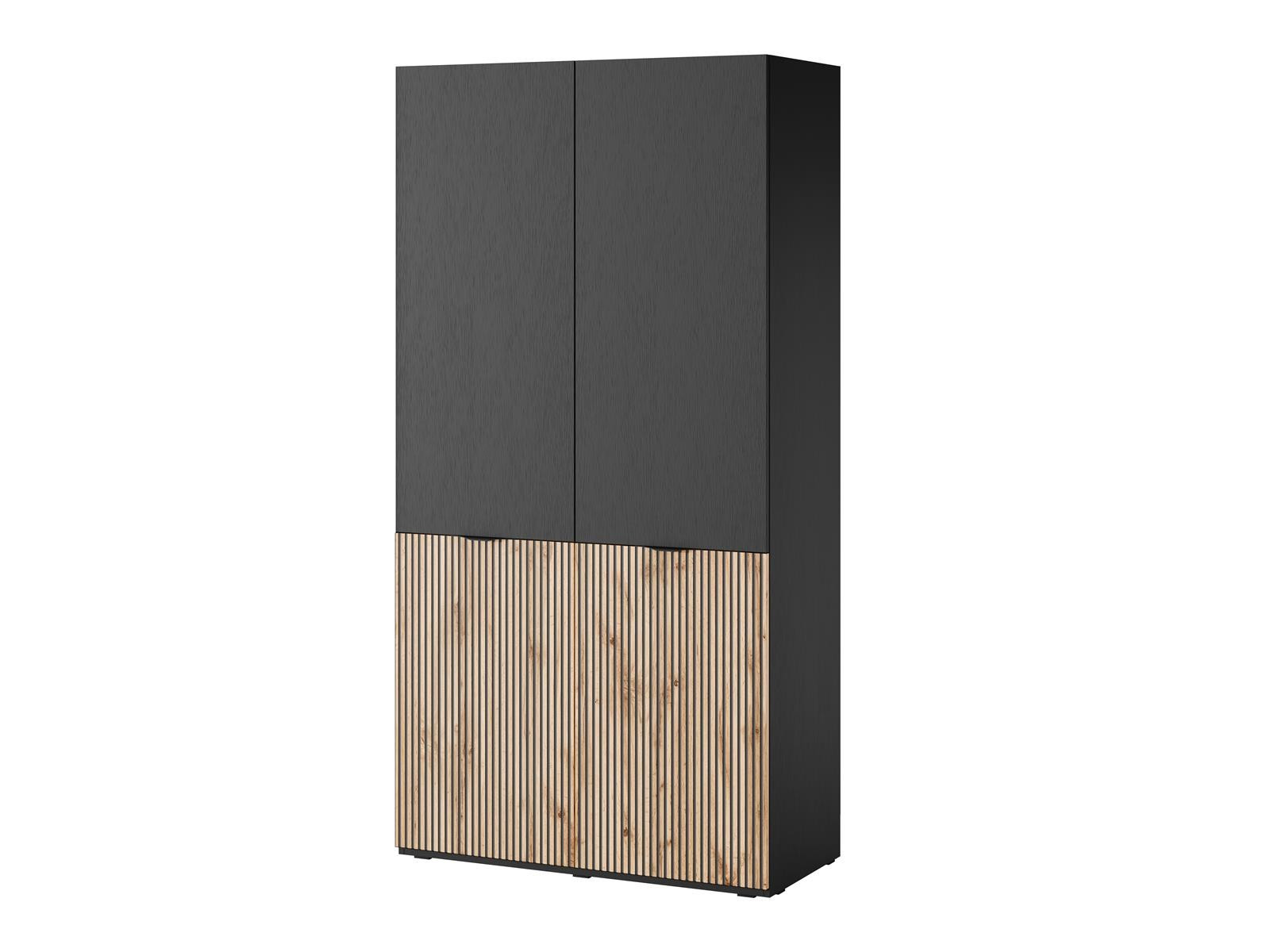 Szafa SENTINO uchylna 100cm elegancka Czarna   Dąb Wotan