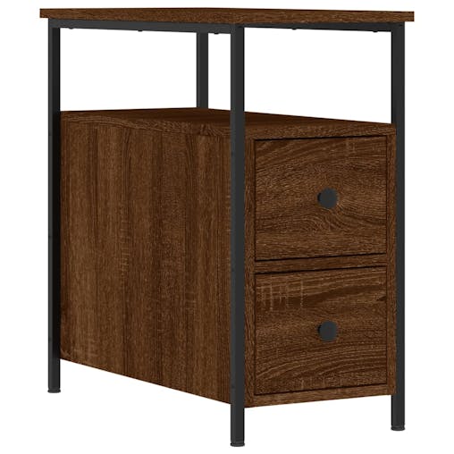 NNEVL Bedside Cabinet Brown Oak 30x60x60 cm Engineered Wood