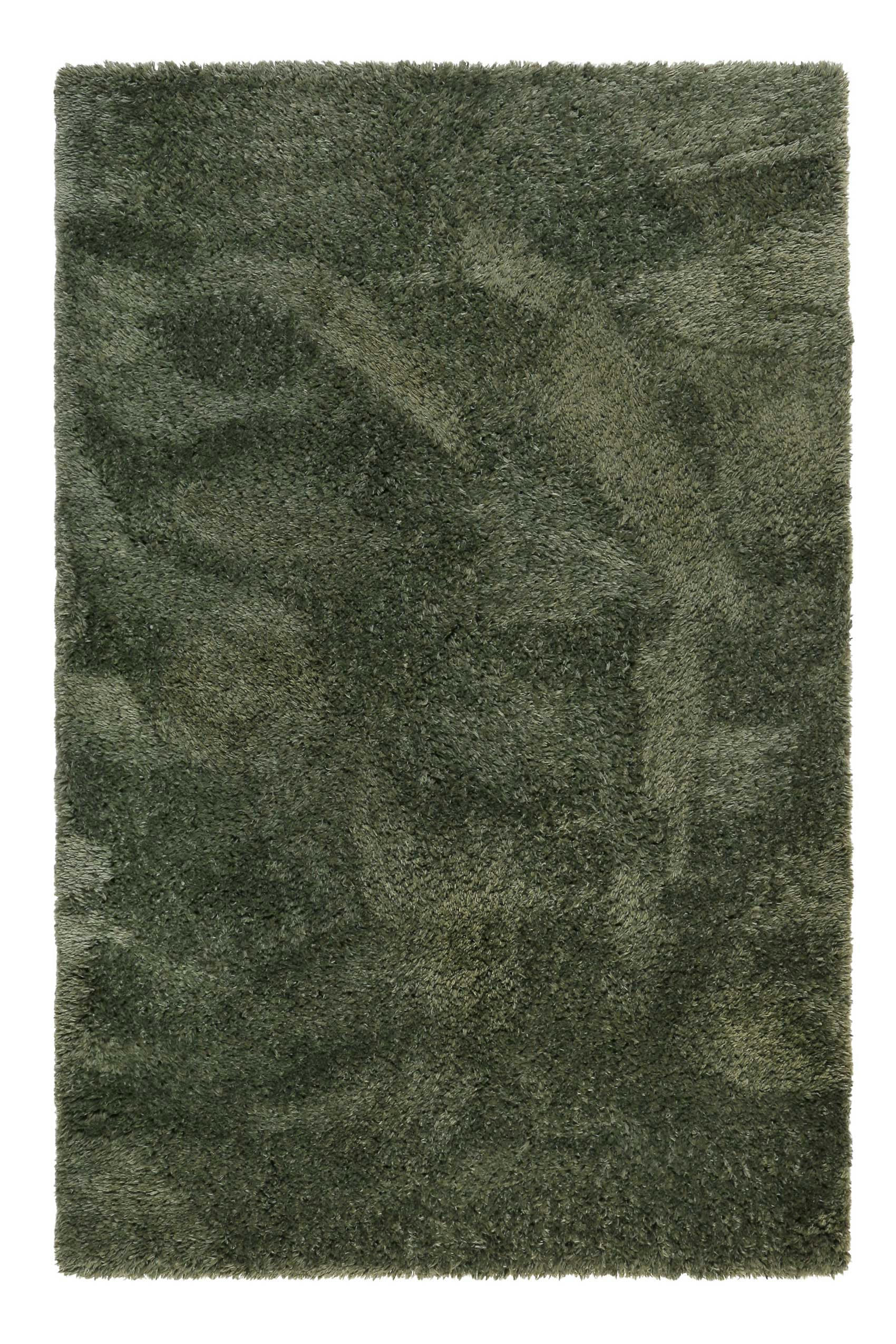YOGI - Tapis uni vert olive 100% de matière recyclée 133x200