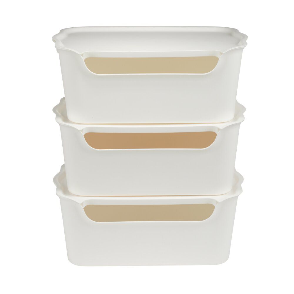 Lot de 3 boÎtes de rangement 15L avec couvercle plastique 39x25xH16cm