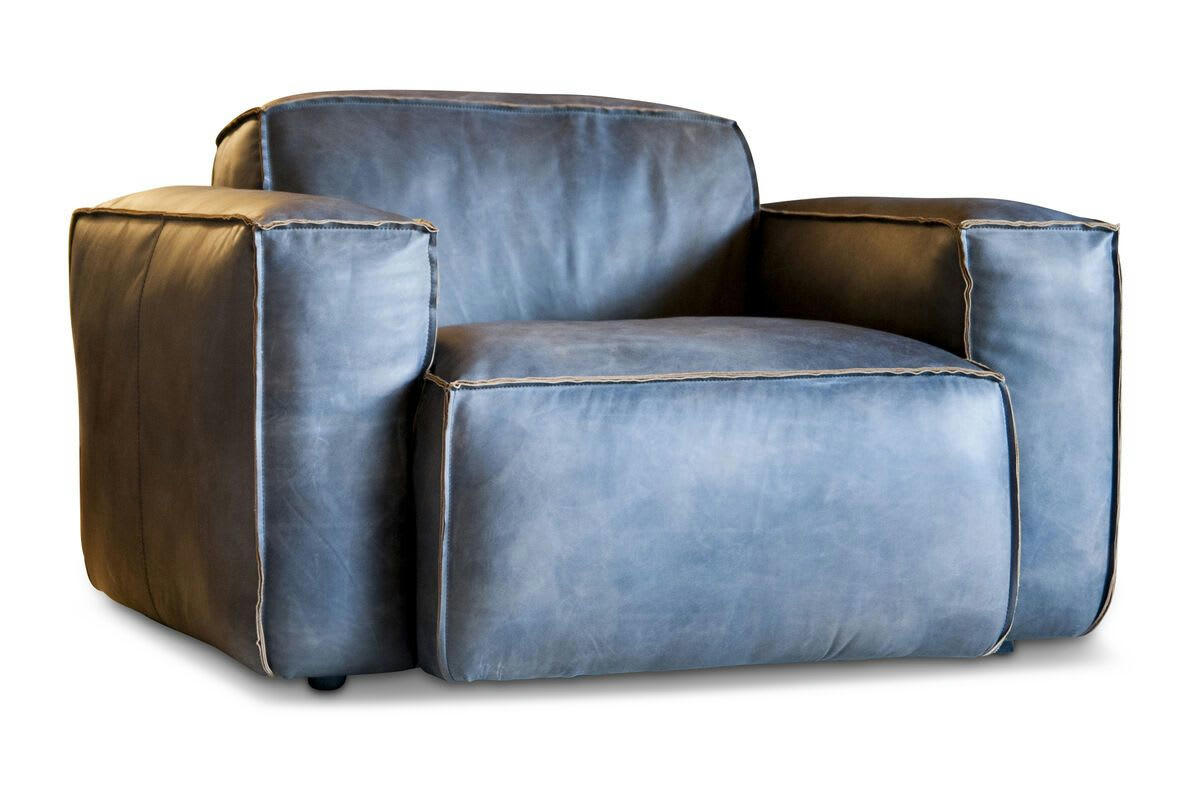 ATSULLIVAN - Fauteuil en cuir Gris