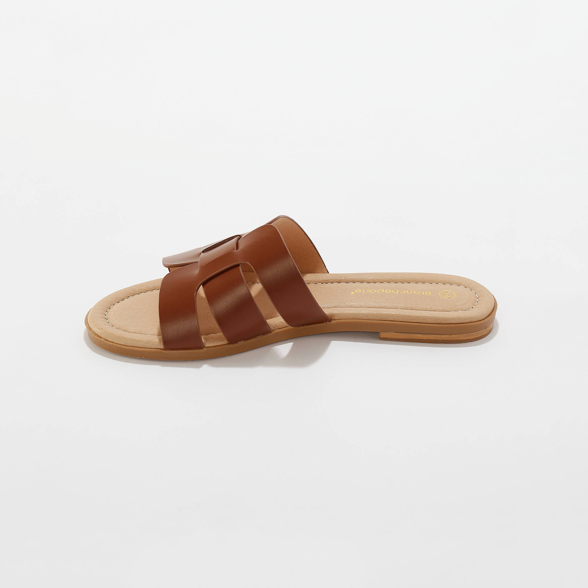 Mules plates bandes croisées
