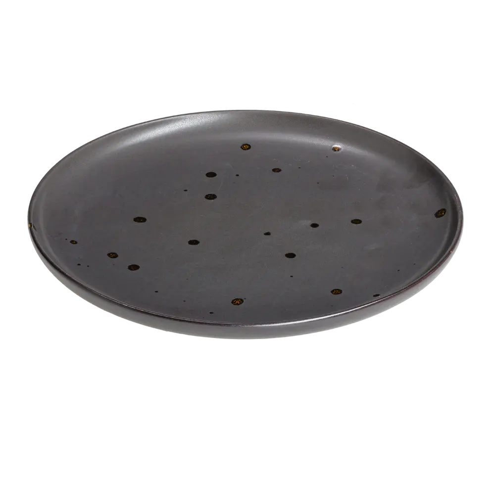 Flacher Teller Black Pearl