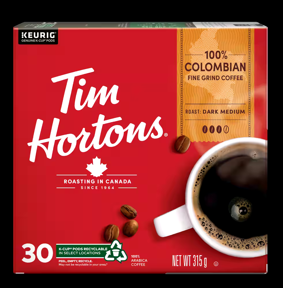 Keurig Tim Horton's 100% Colombian Dark Medium Roast K-Cup® Coffee Pods, 315-g, 30-pk